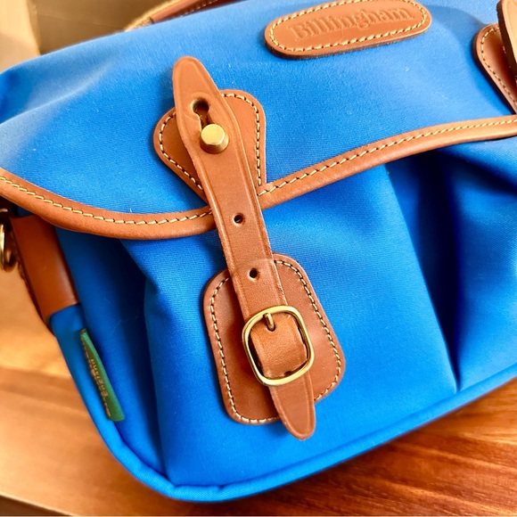 CUSTOM MADE Billingham Hadley Small Pro in Imperial Blue canvas and tan trim - Picture 6 of 14